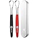 Stainless Steel Tongue Scraper Cleaner - Fresh Breath Tongue Scrapers Medical Grade Metal Tongue Scraping Cleaner with Carrying Case for Oral Care