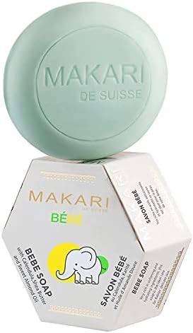 Makari Baby Soap (5.4oz) | Moisturizing Daily Bar Soap for Delicate Skin | Mild Cleansing Children’s Bath Bar With Shea Butter and Non-Irritating Botanical Ingredients | Nourishing and Soothing Soap