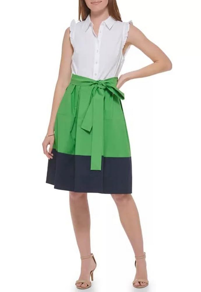 Tommy Hilfiger Women's Sleeveless Knee-Length Fit and Flare Cotton