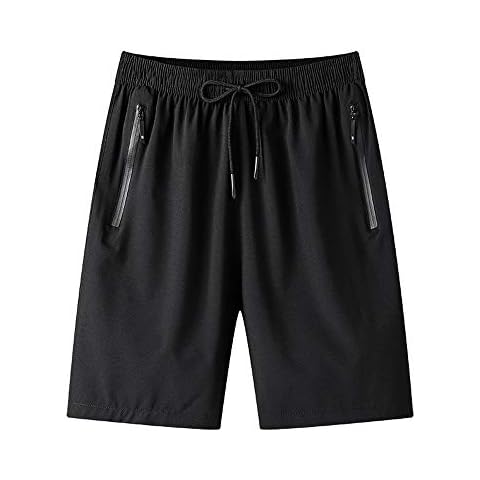 Muaney Men's Gym Workout Shorts Quick Dry Lightweight Athletic Training Running Hiking Jogger with Zipper Pockets(Muaney-MenSportShorts7022-Black01-S) Cover
