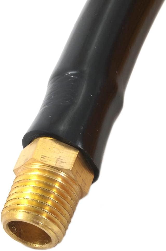 Forney 75411 Air Hose, Yellow PVC with 1/4-Inch Male NPT Fittings On Both Ends, 3/8-Inch-by-50-Feet