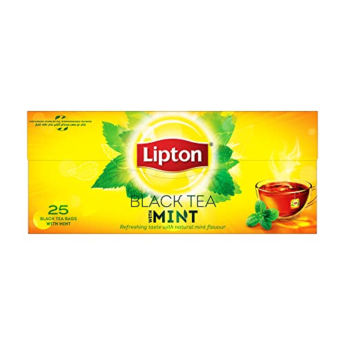 Lipton Flavoured Black Tea Mint, 25 Teabags