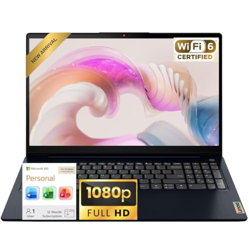 Image of Lenovo IdeaPad Business Slim Laptop Computer, 15.6 inch FHD Display, 8GB LPDDR5 RAM, 128GB SSD, Intel N150 CPU, WI-FI 6, Long Battery Life, Windows 11 with Microsoft 365