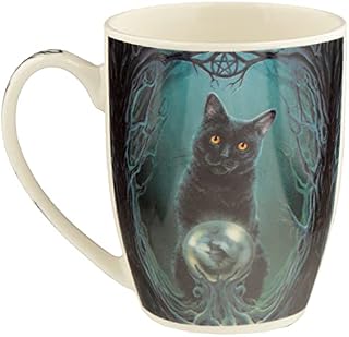 Puckator Lisa Parker Rise of the Witches Cat Porcelain Mug, Tea Coffee Hot Drinks Microwave & Dishwasher Safe Height 10cm Width 12cm Depth 8.5cm 300ml Volume