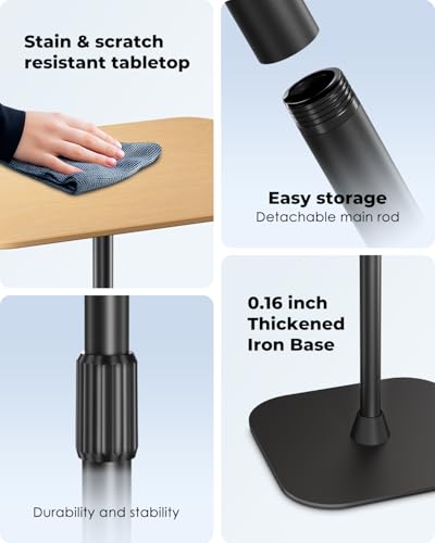 Viozon Floor Laptop Stand for Bed,Laptop Table, Small & Portable Standing Desk with Adjustable Height 26.7"-36.62", Quick Installation for Office,Conference Room,Living Room,Home Office,Bed/Sofa Side - Image 6