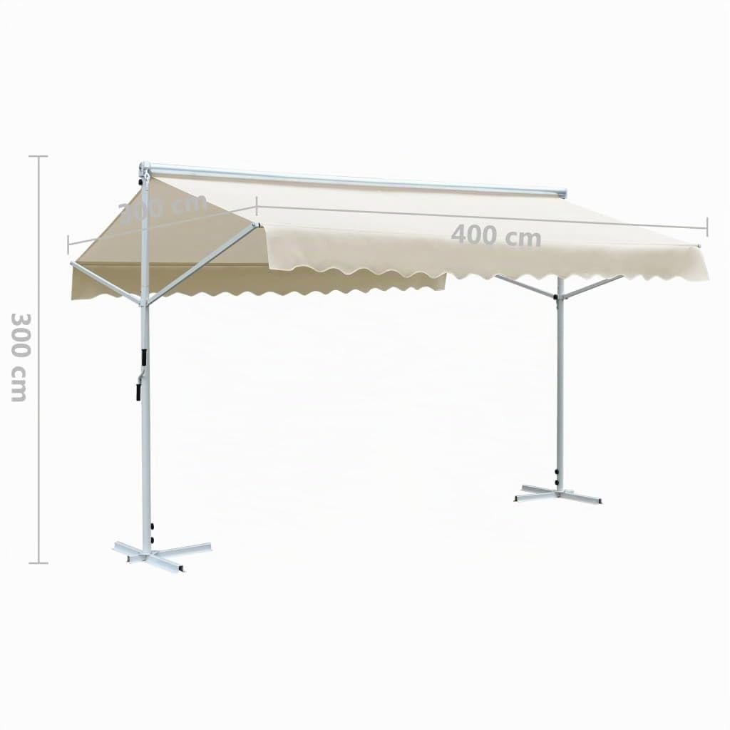 vidaxl freistehende markise Cremefarben 4 x 3 m ALL ACCESSORIES Camping Šobec | PiNCAMP Size:M(54cm)