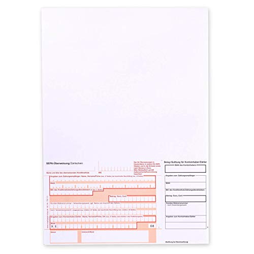 100 x Überweisungsträger Überweisungsformular SEPA Zahlschein...