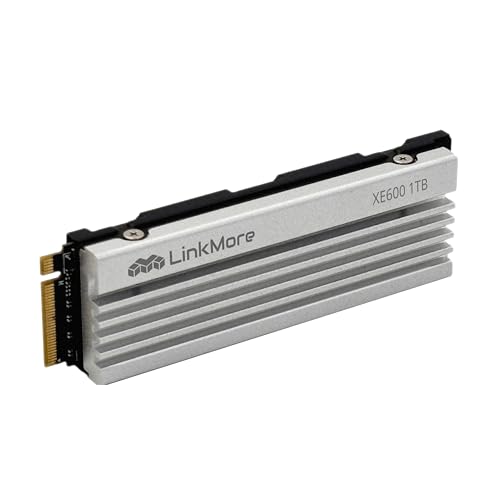 Image of LinkMore XE600 1TB M.2 2280 SSD, PCIe Gen4 NVMe Internal Gaming Solid State Drive with Heatsink, Up to 7200 MB /s, Compatible with PlayStation 5, PS5