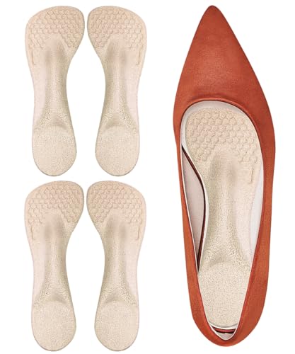 Image of 3 /4 High Heel Cushion Insoles, Self-Adhesive Arch Support Inserts for Flat Feet and Arch Pain Relief, Gel Shoe Inserts for Sandal, Flats and High Heels (2 Pairs, Beige, Women's 5-8.5)