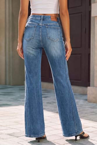 Arach&Cloz Women Petite Bootcut High Waisted Stretchy Business Casual Jeans - image 3