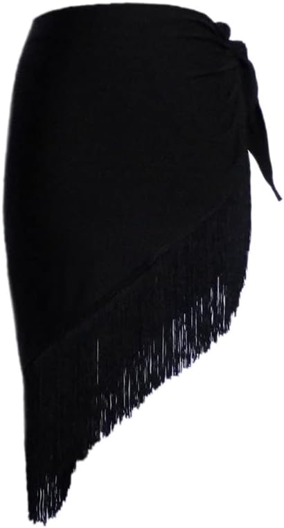 YM YOUMU Falda de urdimbre con borla de triángulo latino para mujer Samba Salsa Dance Tango Ballroom Irregular Fringe Dress