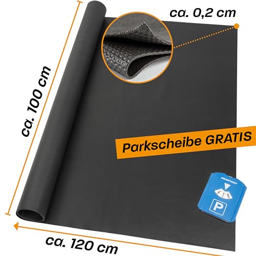 Hinrichs Antirutschmatte Auto 120 x 100 cm - Kofferraummatte - Anti Rutsch Matte Auto, Schmutzfangmatte & Schubladenmatte - Gummimatte Auto - rutschfeste Unterlage inklusive Parkscheibe