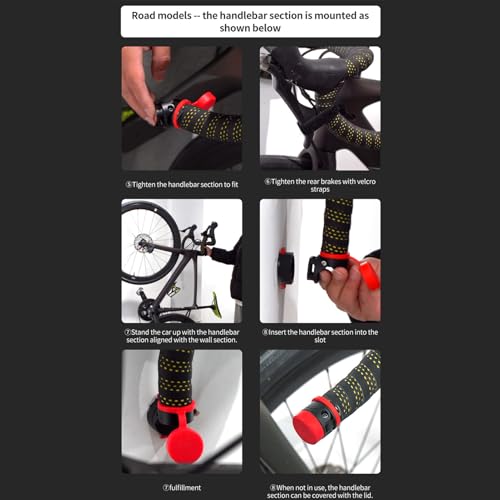 Support de vélo mural en métal rigide avec crochet de suspension noir - 7