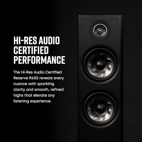 Image of Polk Audio Reserve Series R600 Tower Speaker, Home Audio Speakers, 1 inch Pinnacle Ring Tweeter & Dual 6.5 inch Turbine Cone Woofers, Hi-Res Certified, Dolby Atmos & IMAX Enhanced for Home Theater, Black