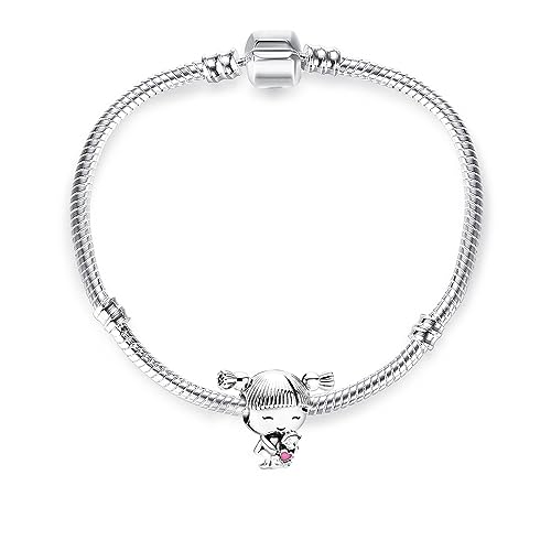 Redjogn Little Boy Charm Cute Bracelet Necklace In 925 Sterling Silver Dangle Jewelry For Women Sister,Cartoon Collection Birthday Christmas Gifts thumb #2