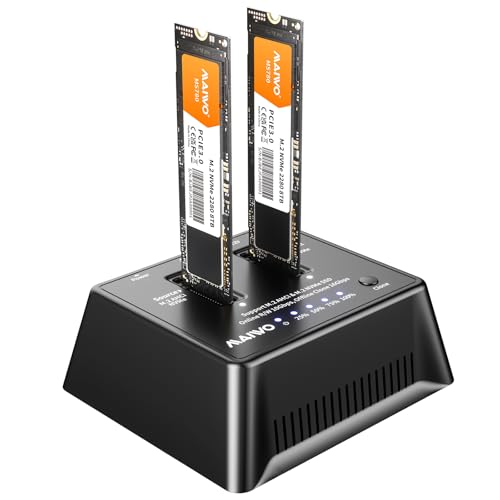 MAIWO Dual M.2 NVMe Cloner 10Gbps USB 3.2 Gen 2 External SSD Docking Station for PC Laptop Standalone Offline Duplicator Tool-Free for M-Key SSD 2230 2242 2260 2280 22110