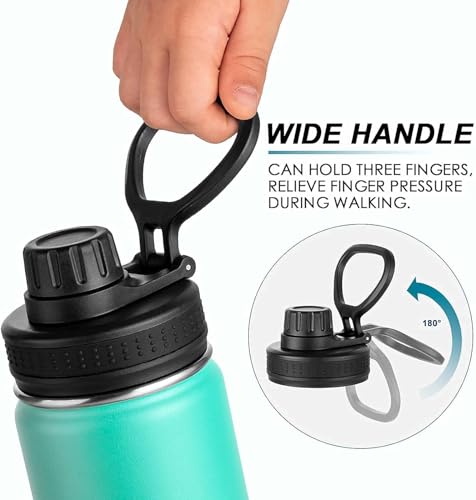 Image of Koodee Insulated Water Bottle, 18 oz Stainless Steel Double Wall Vacuum Wide Mouth Sport Bottle with Leakproof Spout Lid (Teal)