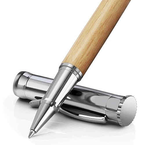 WEMATE Holz Tintenroller Set, inkl. 2 Ersatzminen - Schwarz & Blau, Rollerball für Linkshänder und Rechtshänder, Luxus Bürogeschenk, Eleganter Stift für Profis und Führungskräfte - Eiche