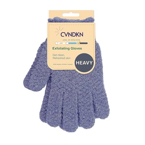 Image of CVNDKN 1 Pair Exfoliating Gloves,Shower Glove for Women Men,Wash Gloves for Shower,Deep Cleansing Exfoliating Mitt Bath Glove Wash Dead Skin Remover Exfoliate Body Scrubber (Blue)