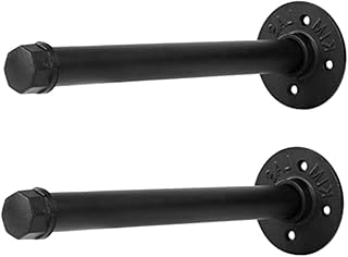 DOITOOL Shelves Wall Mounted 2pcs Support Frame Heavy Duty Shelving Black Metal Shelves L Brackets Heavy Duty Steampunk Shelf