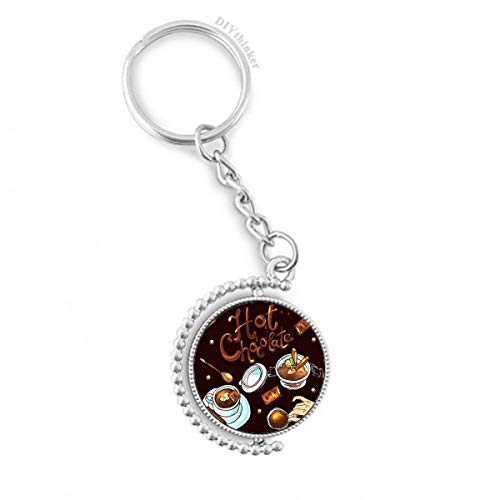 Chocolat Chaud Desserts France Porte-clés rotatif idée cadeau originale