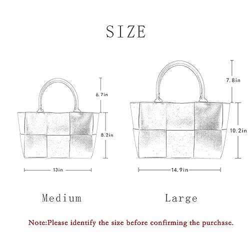Women Leather Woven Shoulder Bag,Ladies Top Handle Satchel Tote Work Bag with Matching Clutch… - Image 3