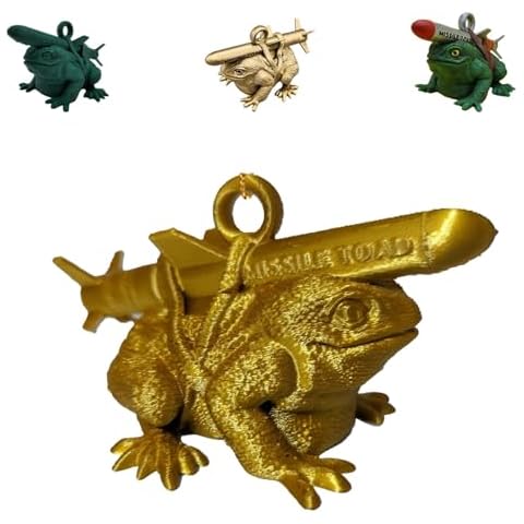 FRJINIE 3D Fun Missile Toad Pendant, New Missile Rocket Toad Resin Fun Decorations, Unique Missile Toad Mistletoe Decorations, Gag Gifts for Family Colleagues and Friends (D) Cover