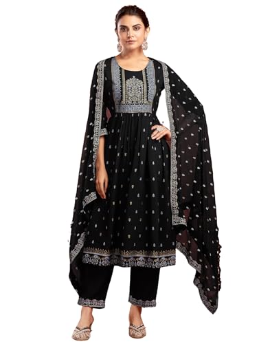 Image of SIRIL Women's Rayon Viscose Printed Kurta Pant with Dupatta Set