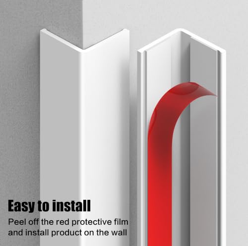 Image of Frychee Wall Corner Protector, Walls Edge Protector,Self-Adhesive Wall Corner Guards,PVC Double Side Edge Protector, Furniture Stairs Guard (2, 2.5x150cm /0.98x59.1in)