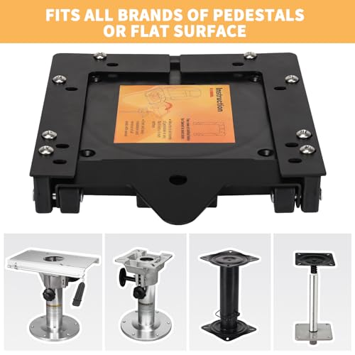 Leader Accessories Quick Disconnect Seat Mount with Boat Seat Swivel 2 Sets | Universal Fit for All Seat Bases, Include Two Quick Disconnect Mounts Two 6.25 inch Swivels - Image 5
