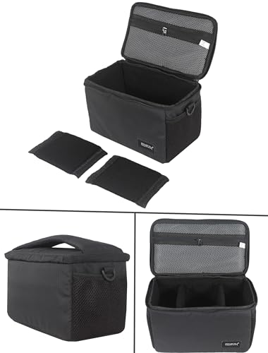 Image of Polyester Wf-11 Portable Camera Bag | Dslr Case With Adjustable Shoulder Strap | For Canon, Nikon & Other Dslr Cameras - Water Resistant, Anti-Shock (Black)