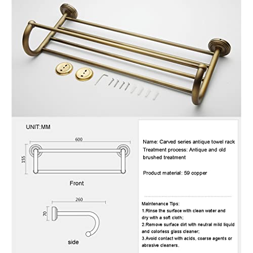 Porte-serviettes rétro en cuivre antique avec fixation murale robuste - 7