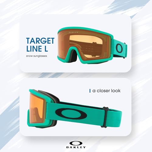 Image of Oakley Target Line MEDIUM /LARGE Ski Goggles for Men for Women | In White, Posideon & Celeste. Bonus kit: cleaning spray, cloth, screwdriver & mirror.