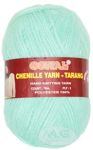Image of M.G ENTERPRISE Knitting Wool Yarn, Soft Fancy Feather Wool Sea Green 400 GMS Best Used with Knitting Needles, Soft Fancy Wool-CF Art-HGA