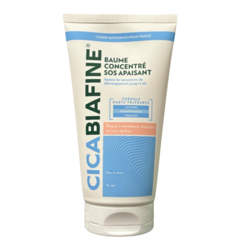 Cicabiafine Bálsamo concentrado calmante SOS de 75 ml – Bálsamo hidratante para calmar el picor hasta 6 horas – Para pieles atópicas y muy secas a partir de 6 meses