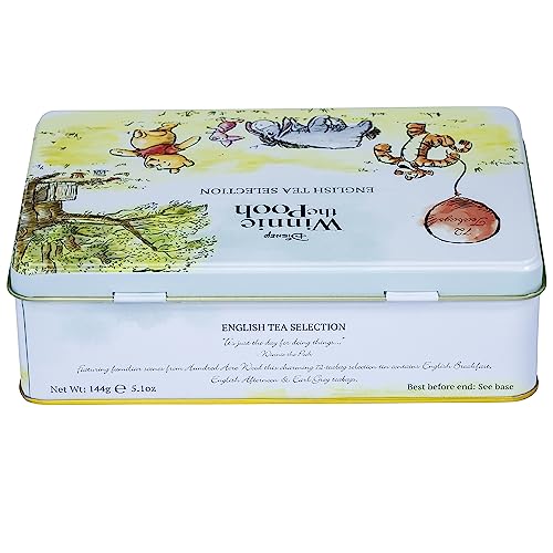 New English Teas Winnie the Pooh & Friends Tea Tin with 72 English Tea Selection Teabags