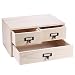 MyGift Small Natural Wood Office Storage Cabinet/Jewelry Organizer with 3 Drawers