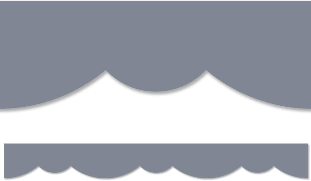 Creative Teaching Press Charcoal Stylish Scallops Border (EZ Border) Classroom Decor