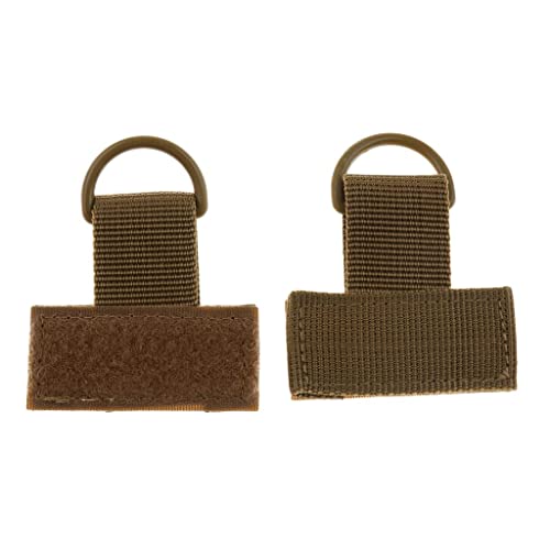 pistro 2pcs MOLLE Nylon T Webbing with D Black/Tan/Green - Tan, as described