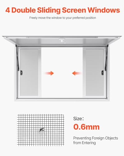 Image of VEVOR Concession Window 60x36 in, Aluminum Alloy Service Windows for Food Truck, Up to 85 Degrees Stand Serving Window with 4 Sliding Door, Awning Door, and Drag Hook, for Concession Trailers