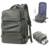 suradar Mochila al Vacio con Bomba Equipaje de Mano 40x30x20 Mochilas Compresion al Vacio Mochila Viaje Cabina Avion 40x30x20 Vacuum Backpack Verde marrón