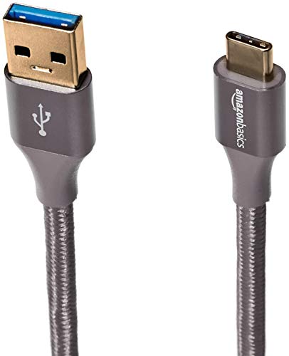 Amazon Basics USB-C to USB-A 3.1 Gen 1 Fast Charger Cable, Nylon Braided Cord, 5Gbps High-Speed for Apple iPhone 16/15, iPad, Samsung Galaxy, Tablets, Laptops, 10 Foot, Dark Gray - Image 4