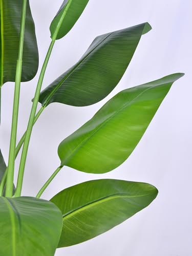 Artificial Bird of Paradise Plant, Fake Tree with Realistic Leaves and Durable pots, Adjustment-Free Branches Artificial Tree for Indoor Outdoor Home Decor (6FT 1Pack)
