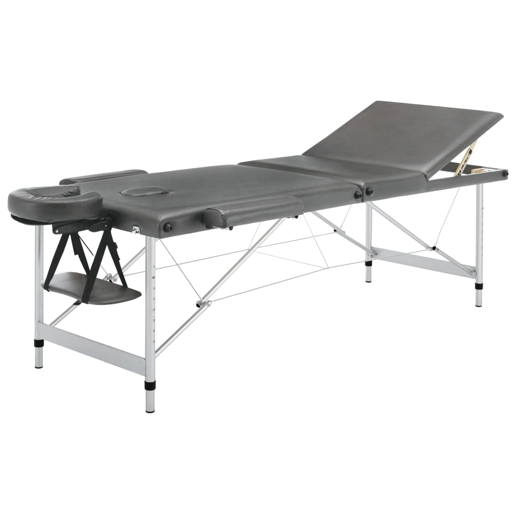 Generisch Massagetisch mit 3 Zonen Aluminiumrahmen Anthrazit 186×68 cm,Gesundheit & Schönheit,Körperpflege,Massage & Entspannung,Massagetische,16.5KG,110175