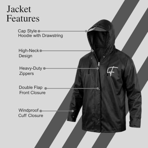 Image of Leriya Fashion Raincoat for Men Waterproof with Hooded Cap | Lightweight Windproof Rainsuit Jacket for Men Waterproof | 2-Piece Raincoat with Button Closure | Rainwear Ideal for Bike Riding & Travel