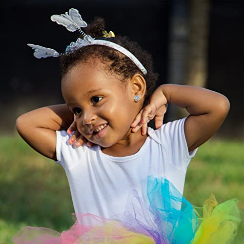 Crystal Butterfly Earrings,Inlaid with Zirconia,Hypoallergenic Children's Diamond Silver Earrings,Birth Gift Birthday Valentine's Day Mother's Day Graduation Gift4
