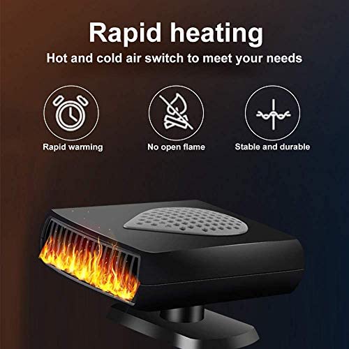 MACHSWON Aquecedor de carro portátil 2 em 1, descongelador de carro de aquecimento rápido, ventilado