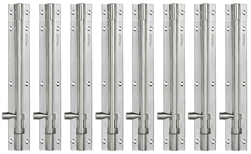 Image of Plantex Stainless Steel Tower Bolt /Tower Bolt for Home,Offices Doors and Windows /Tower Bolt for Main Door /Door Latch /Kundi /Chitakini /Door Latch for Windows - Pack of 8 (Matt Finish, 8 inch)