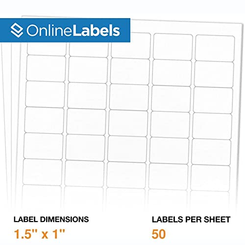 1.5 X 1 Rectangle Barcode Labels - Pack Of 5,000 Labels, 100 Sheets - Inkjet/Laser Printer - Online Labels #TOP1