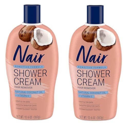 Nair Sensitive Formula Shower Cream Hair Remover with Coconut Oil...